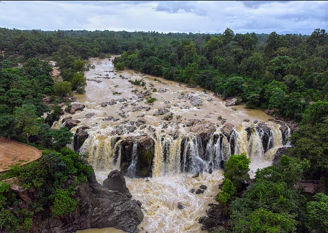 The Gundichaghai Waterfall during monsoons