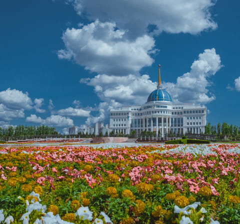 The gardens of Presidential Palace Ak Orda