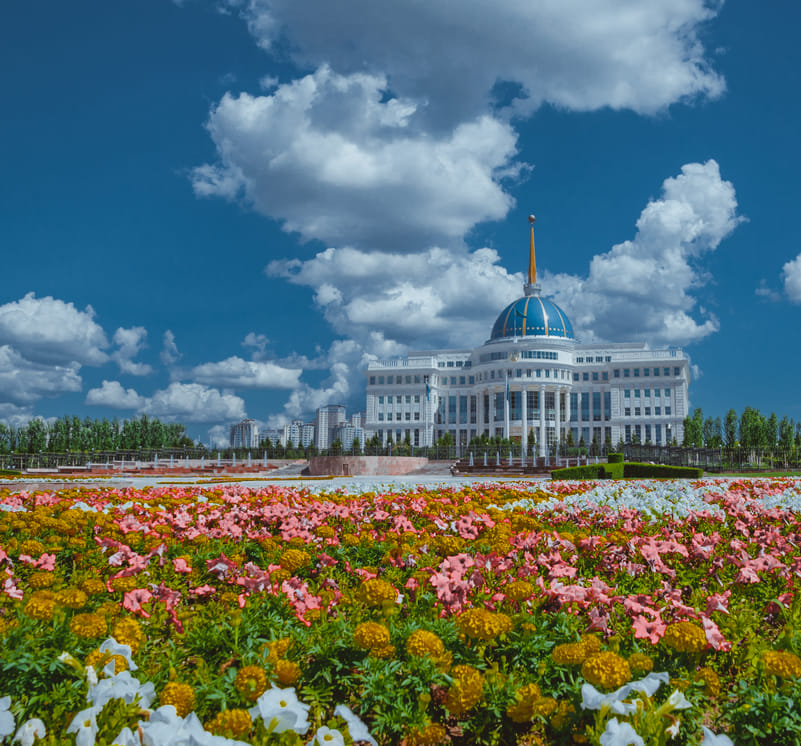 The gardens of Presidential Palace Ak Orda