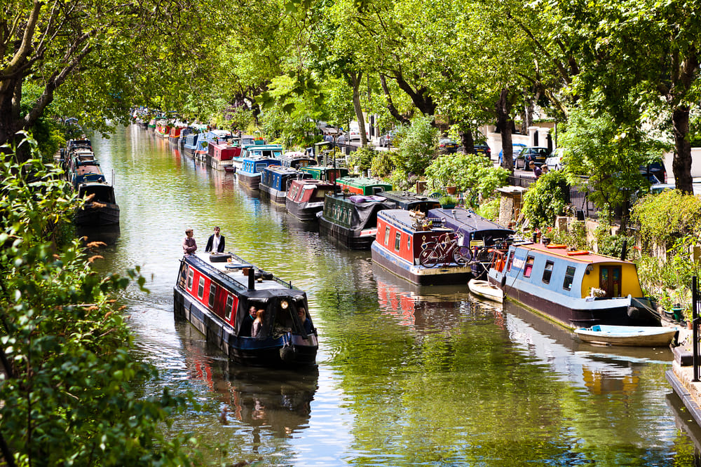 Tourists take boat tours in Little Venice