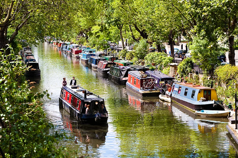 Tourists take boat tours in Little Venice