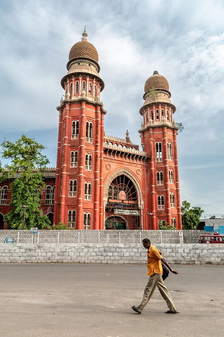 The exterior facade of the Law College building, Chennai - Shutterstock