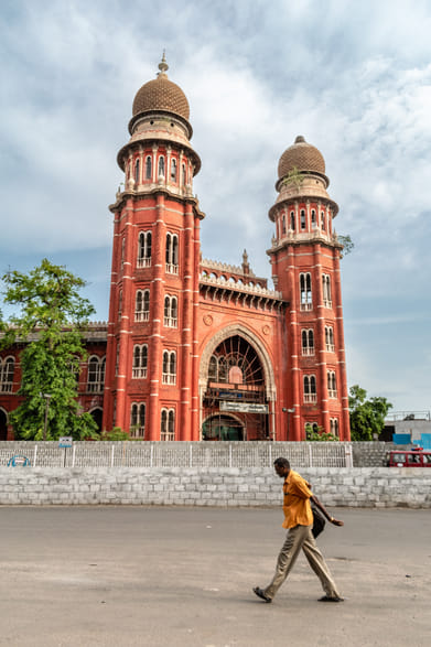 Shutterstock : The exterior facade of the Law College building, Chennai