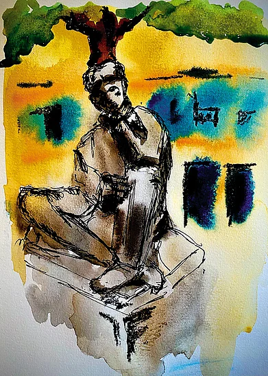 Illustration: Nitin Chaudhary : Authors depiction of Teslas sculpture