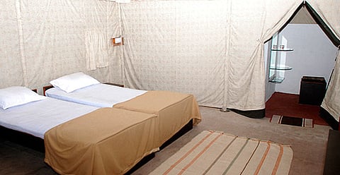 A tented room