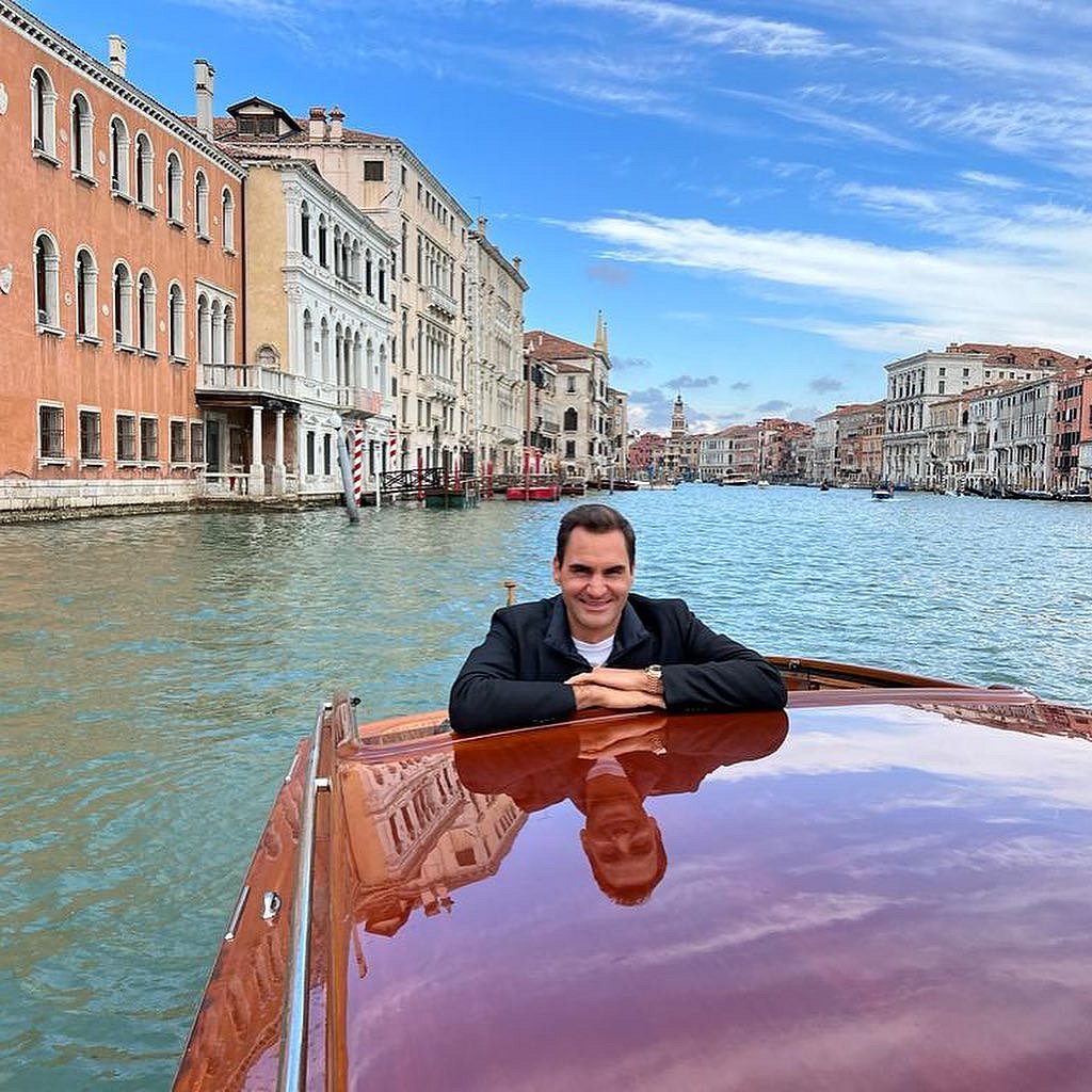 rogerfederer/Instagram : Roger Federer in Venice, Italy