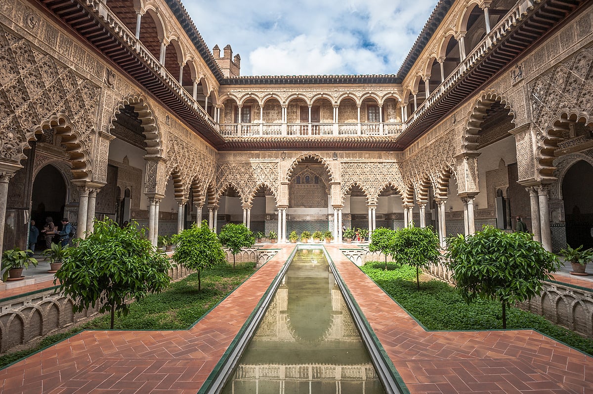 Patio in Royal Alcazars of Seville
