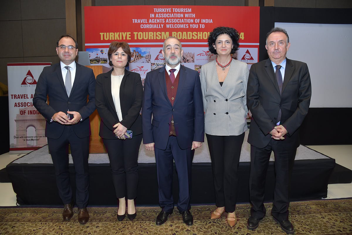 Kriti Shukla : L-R Mr. Deniz Ersoz, Ms Ebru Oztinaz, H.E. Mr. Firat Sunel (Turkiyes Ambassador to India), Ms Zeynep Celika and Mr. Onur Gözet (Deputy General Director of Promotion Ministry of Culture and Tourism of Türkiye)