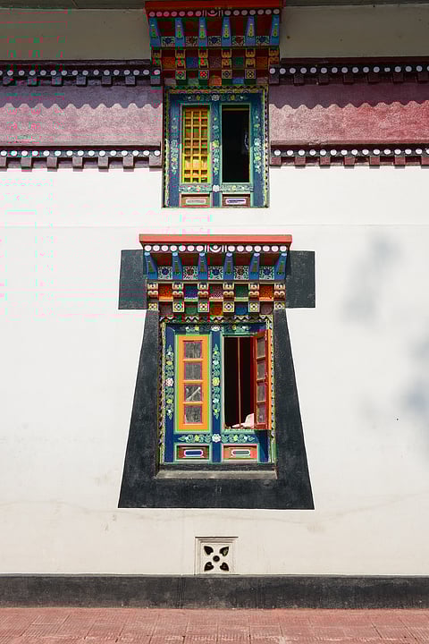 Textures of windows at the Enchey Monastery
