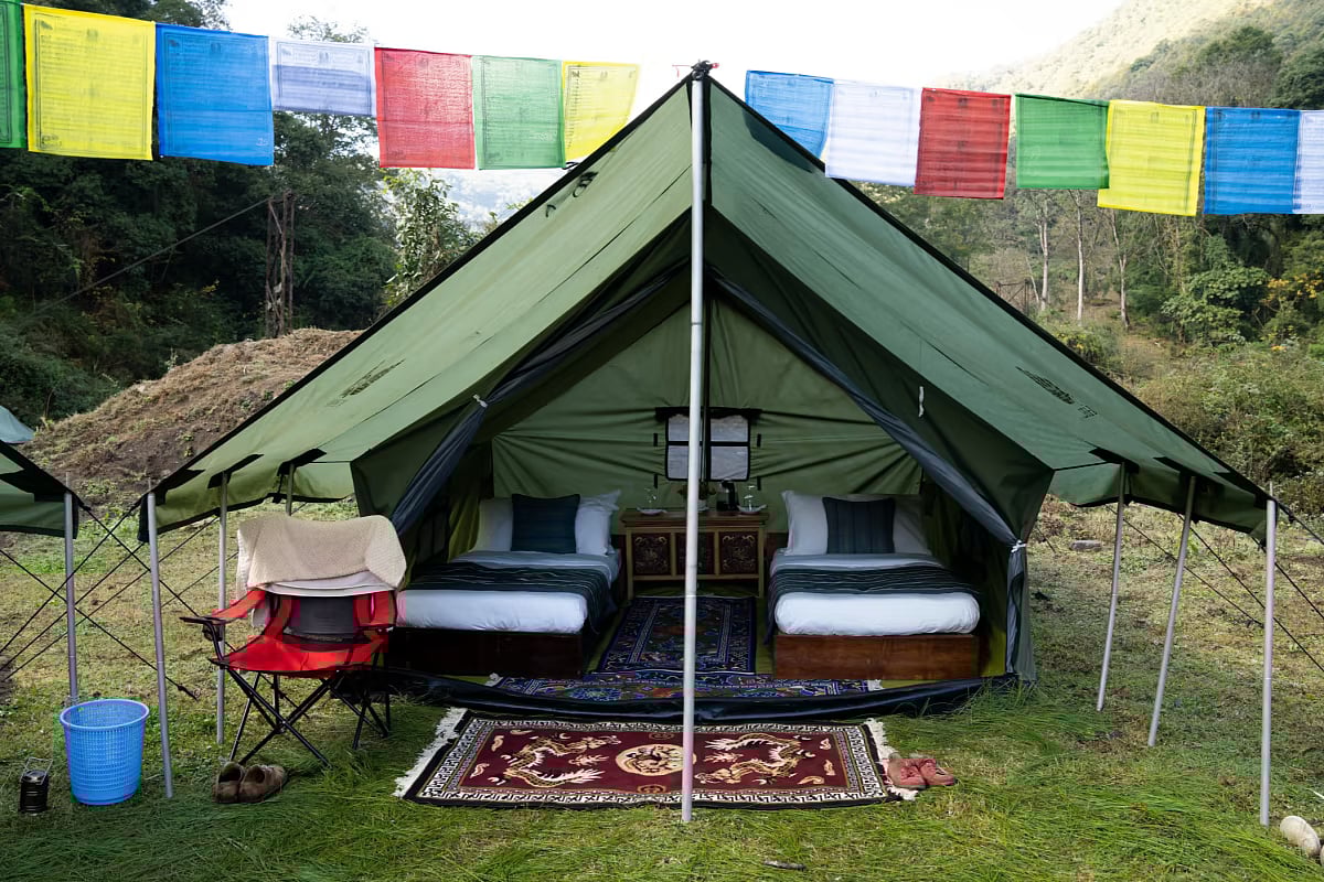 Camps on the trail are set up in advance of walkers’ arrival 