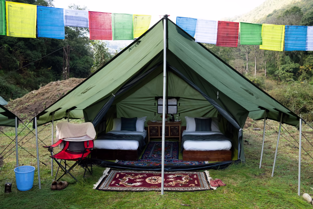 Camps on the trail are set up in advance of walkers’ arrival 