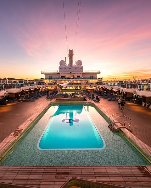 Onboard a Princess ship at the top deck