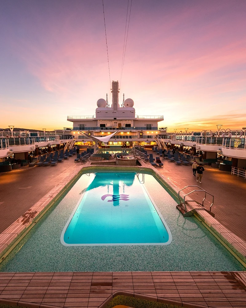 Onboard a Princess ship at the top deck
