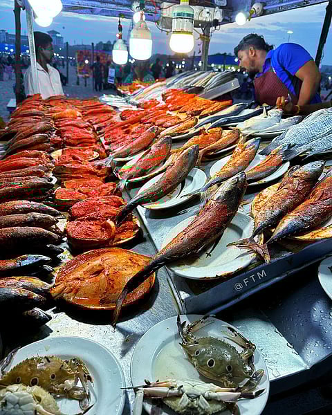 Fish stall at Marina
Beach