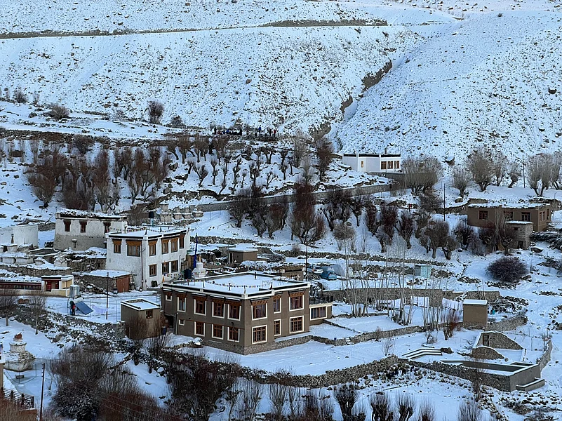 A shot of village Ulley in winters