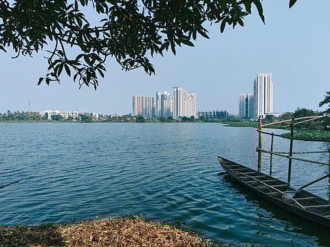 The EKW with high-rise residential buildings in the background