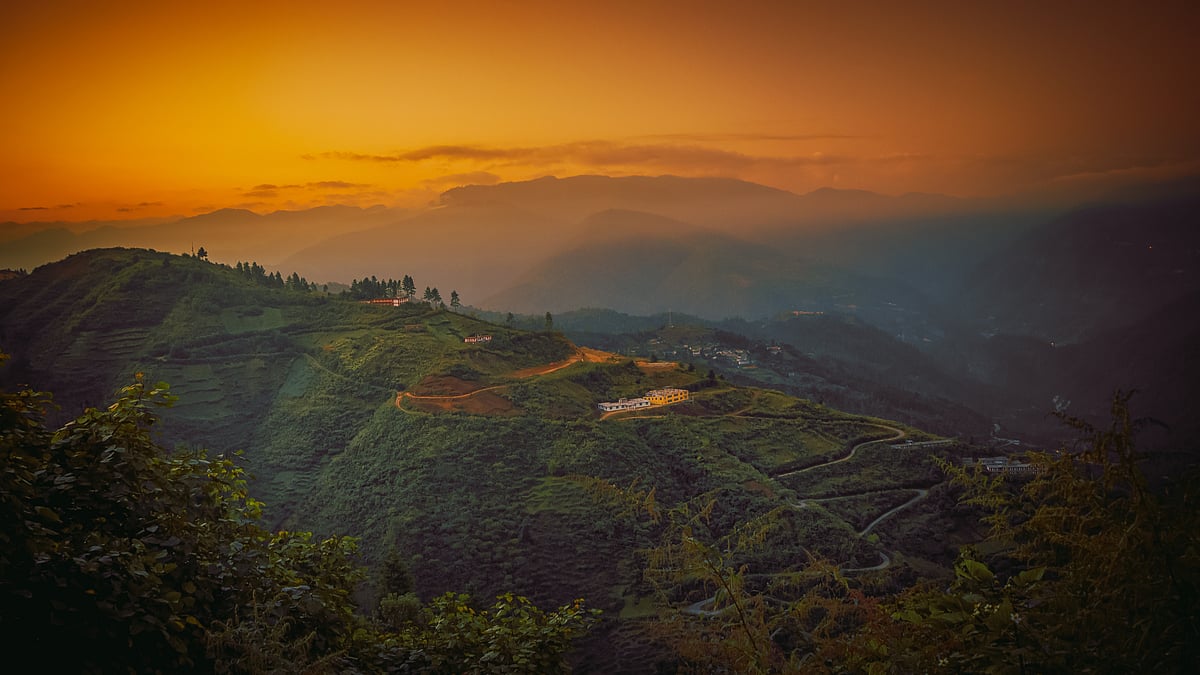 A magical sunrise at the Dirang Valley
