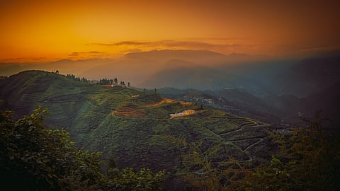 A magical sunrise at the Dirang Valley