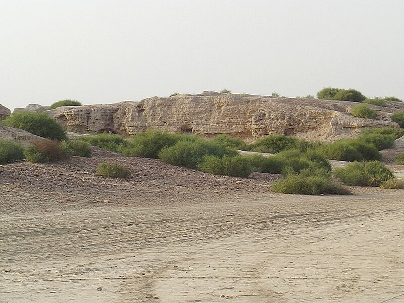 Western mound known as the Citadel can be seen here in the ruins of Kalibangān