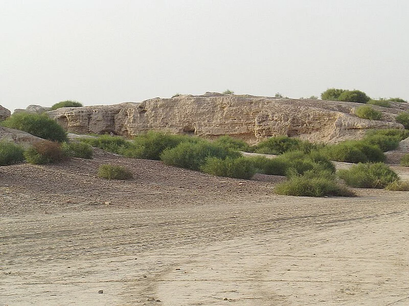 Western mound known as the Citadel can be seen here in the ruins of Kalibangān
