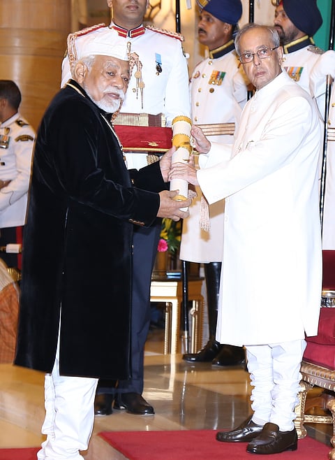 Qureshi receiving the prestigious Padma Shri award
