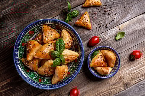 Samsa can be eaten as a breakfast, a snack, or a main course