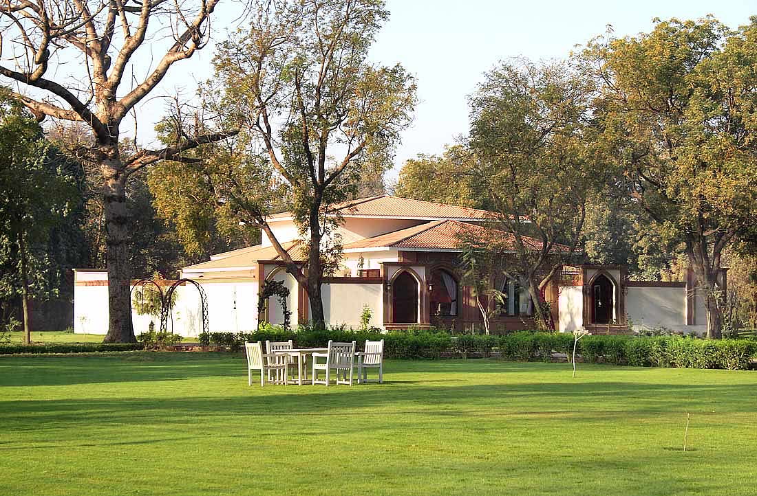 Sprawling gardens also become a bird haven in the mornings