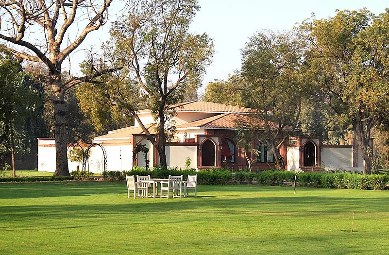 Sprawling gardens also become a bird haven in the mornings