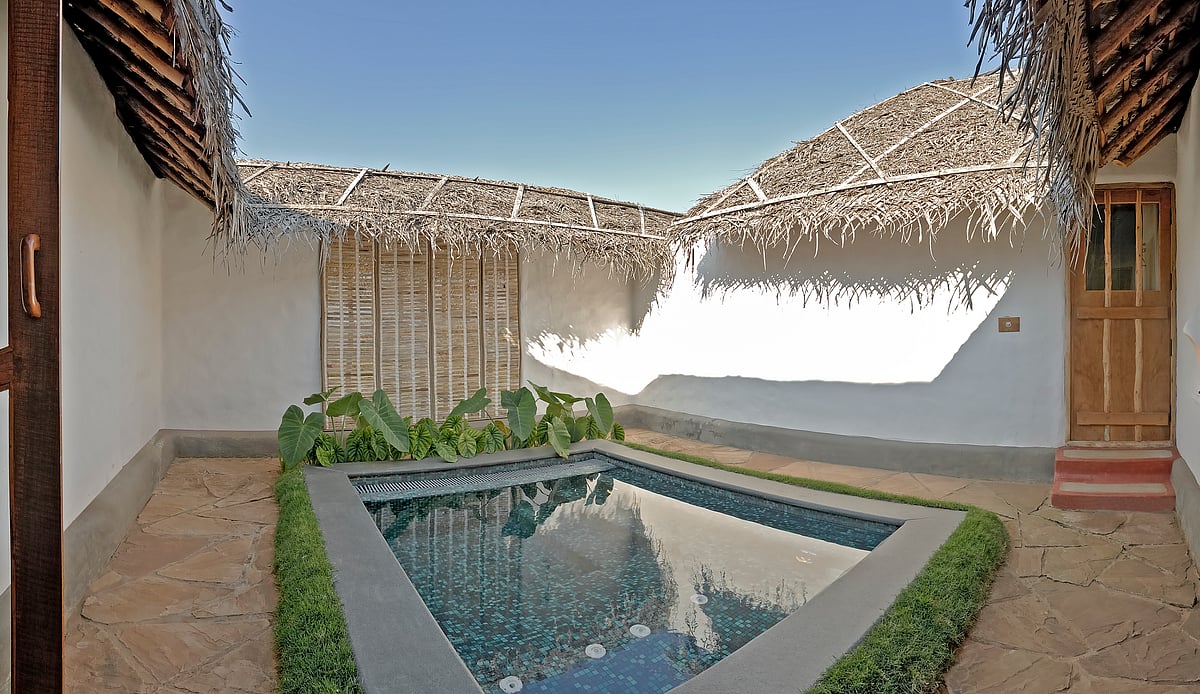 The cottages at Evolve back Kabini is inspired by Kuruba tribal homes