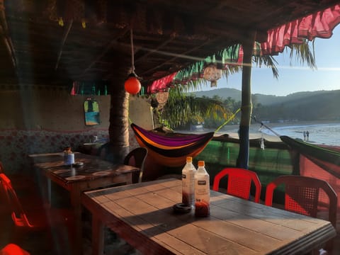 Inside the Om Shanti Cafe