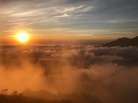 Trekking the moderate trail to the summit of Mt.Batur is rewarding