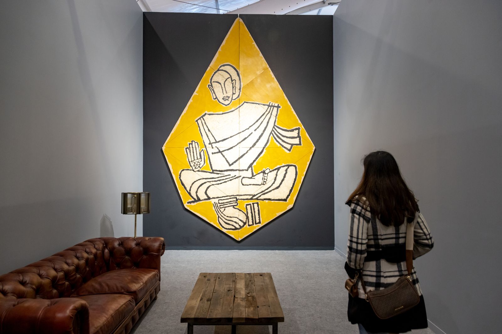 The MF Hussain stall had a guard stationed outside