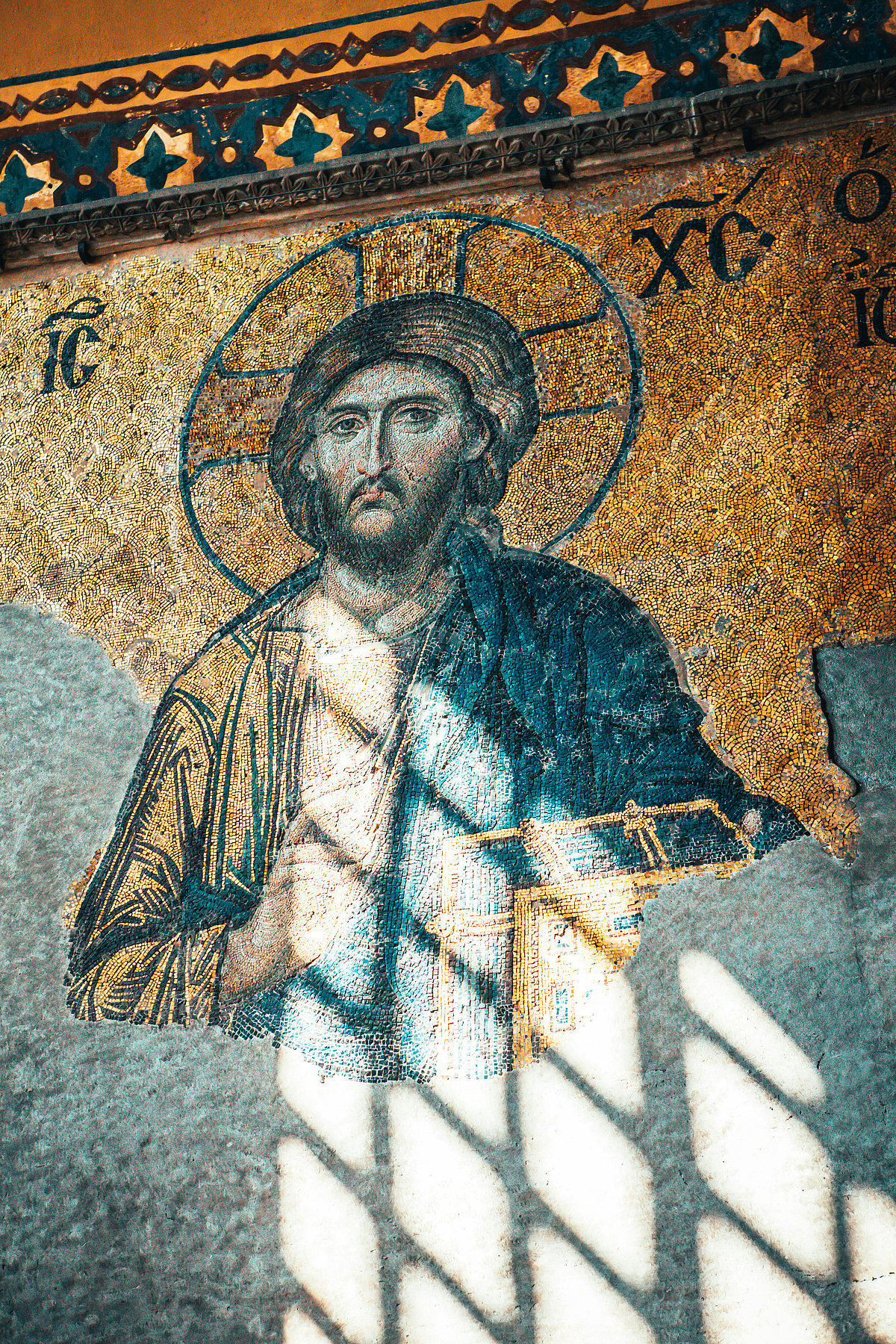 A Byzantine mosaic of Jesus