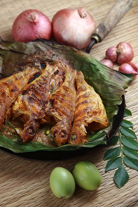 Traditional Kerala fish fry