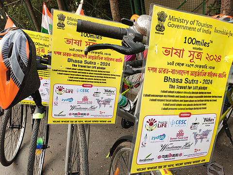 The posters at the rally