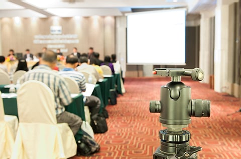 People at a digital art festival