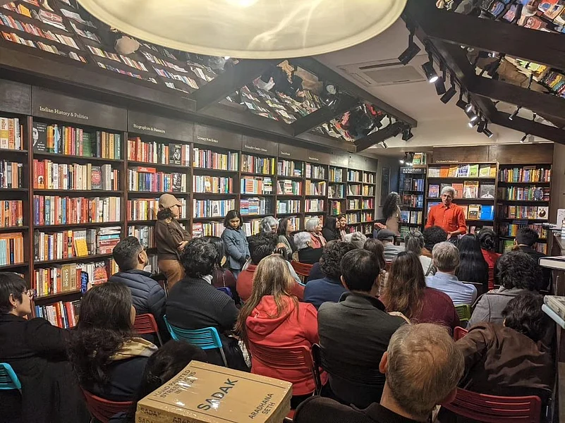 A book discussion in progress at The Bookshop Inc