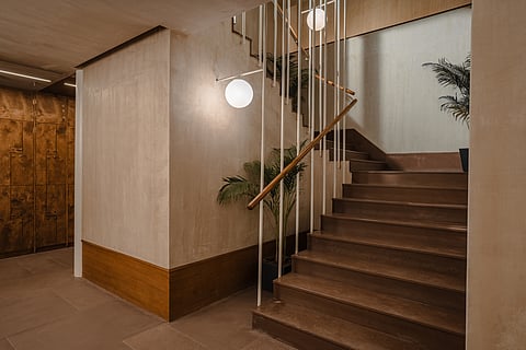 The spaces are characterised by a play of scale, volume and light