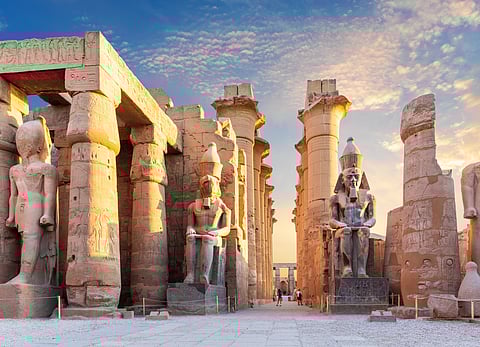 The Luxor Temple courtyard