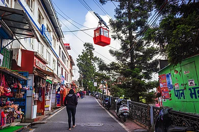 Shutterstock : A view of the Mall Road, Mussoorie