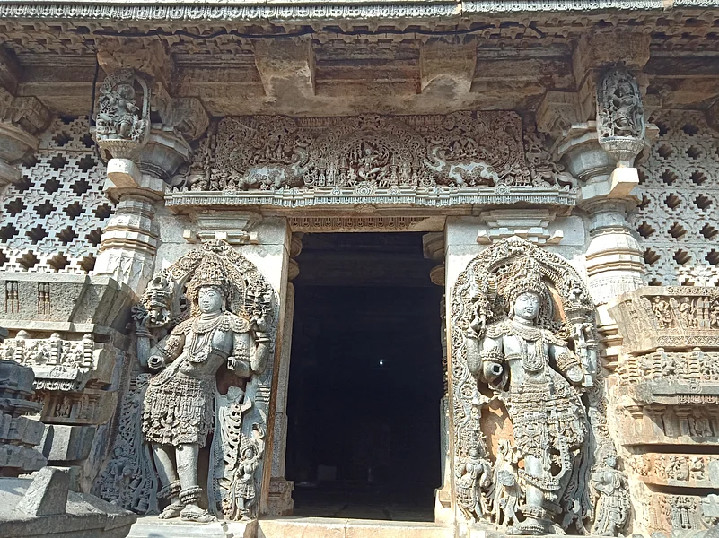 Dwarapalas at the Halebid Temple
