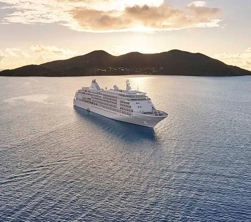 Silver Whisper, one of the world cruise ships by the line