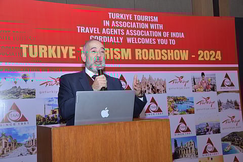 H.E. Mr. Firat Sunel, Turkiye's Ambassador to India addressing the gathering at the Roadshow