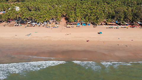An aerial view of Agonda Beach