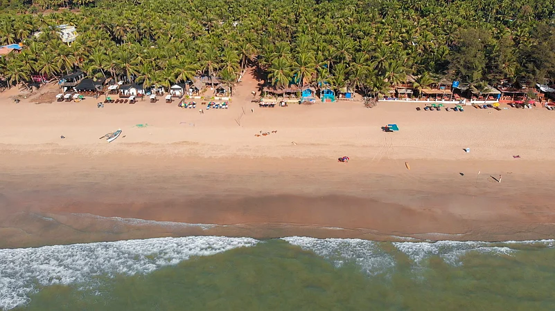 An aerial view of Agonda Beach