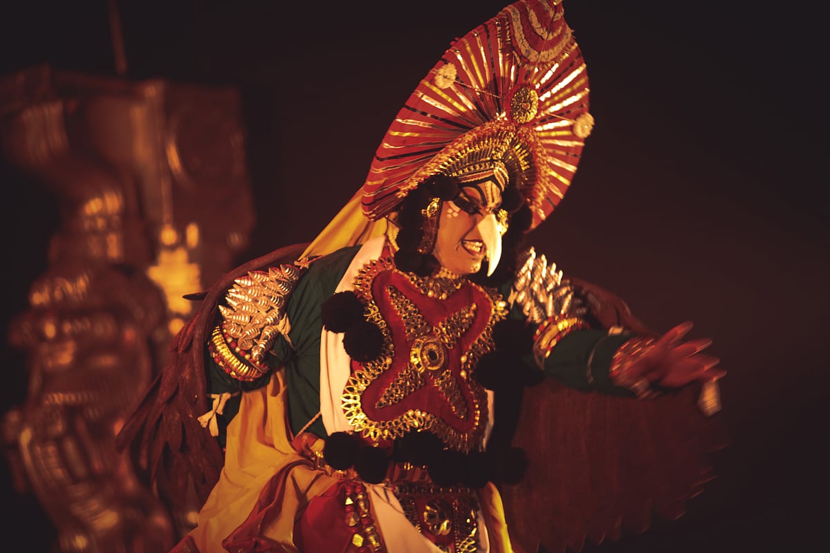 A Yakshagana dancer in Chowdiah Hall, Bengaluru 