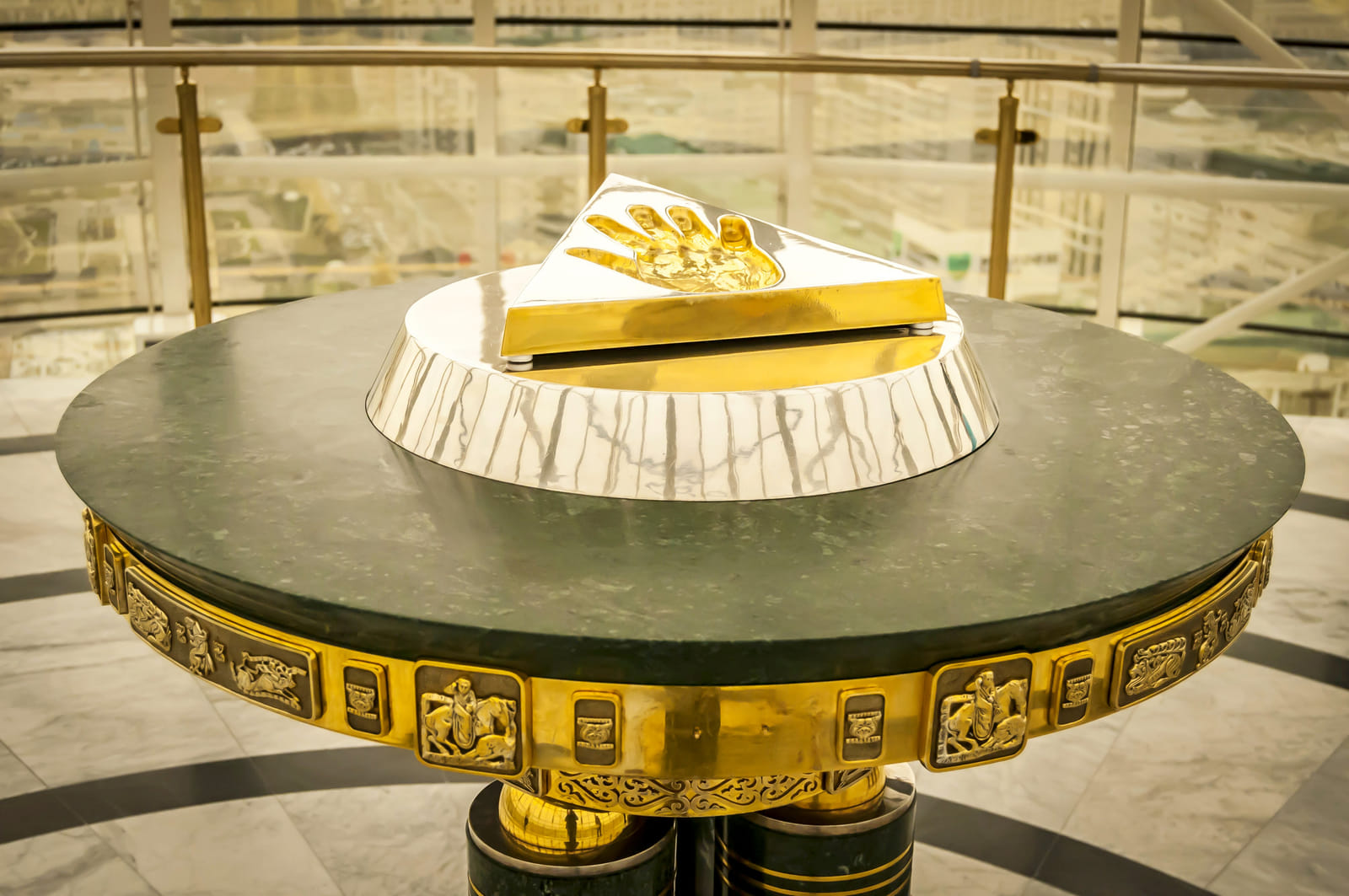 President Nursultan Nazarbayevs handprint at Bayterek Tower