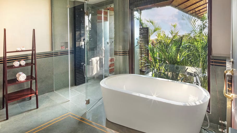 The degree of luxury manifests itself through the scale as well as materiality of spaces