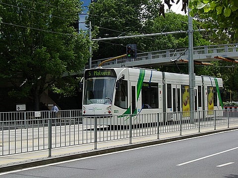 A tram in Melbourne, Australia