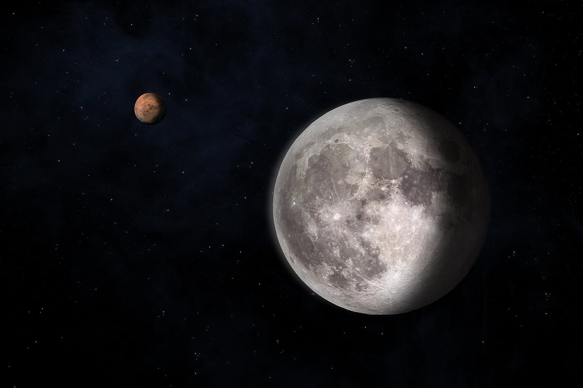 Conjunction Moon and Mars